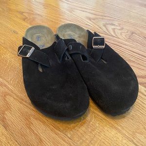 Boston Soft Foodbed Birkenstocks Suede Leather